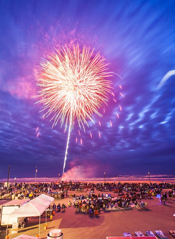 Fireworks display at Rockaway Beach, July 4