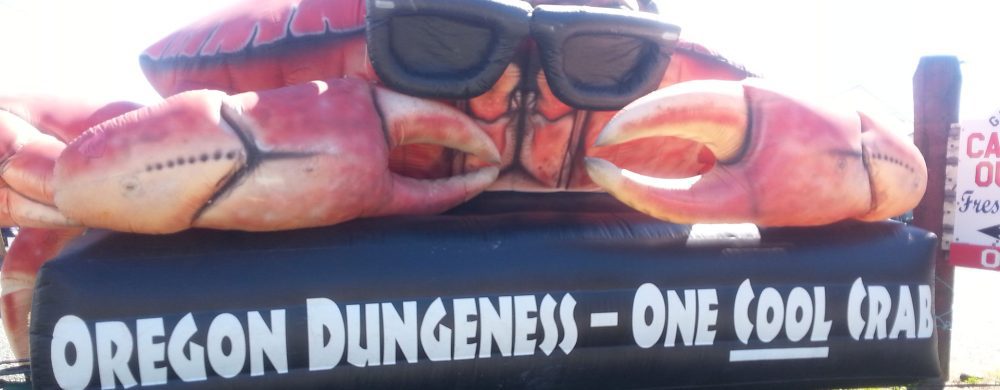 Giant inflatable crab mascot