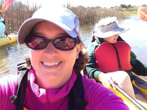 The newbie kayaker on Cape Meares Lake photo by Carrie Uffindell