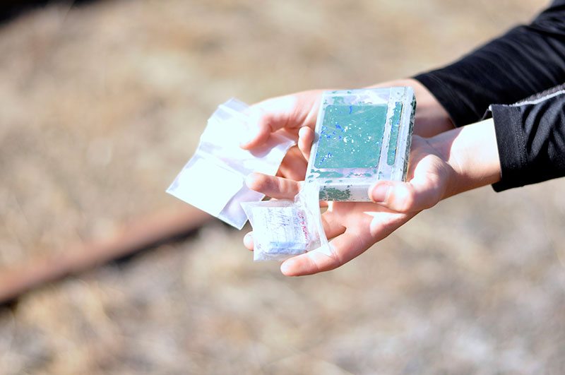 Smaller geocache for writing names