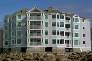 Multi-story hotel off the beach