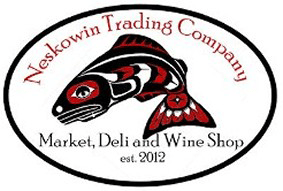 Neskowin Trading Company logo: fish in style of Native American art