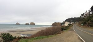 Beach next to the road