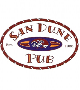 Sand Dune Pub logo with surfboard