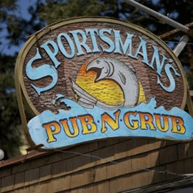 Sportsman Pub n Grub wooden sign