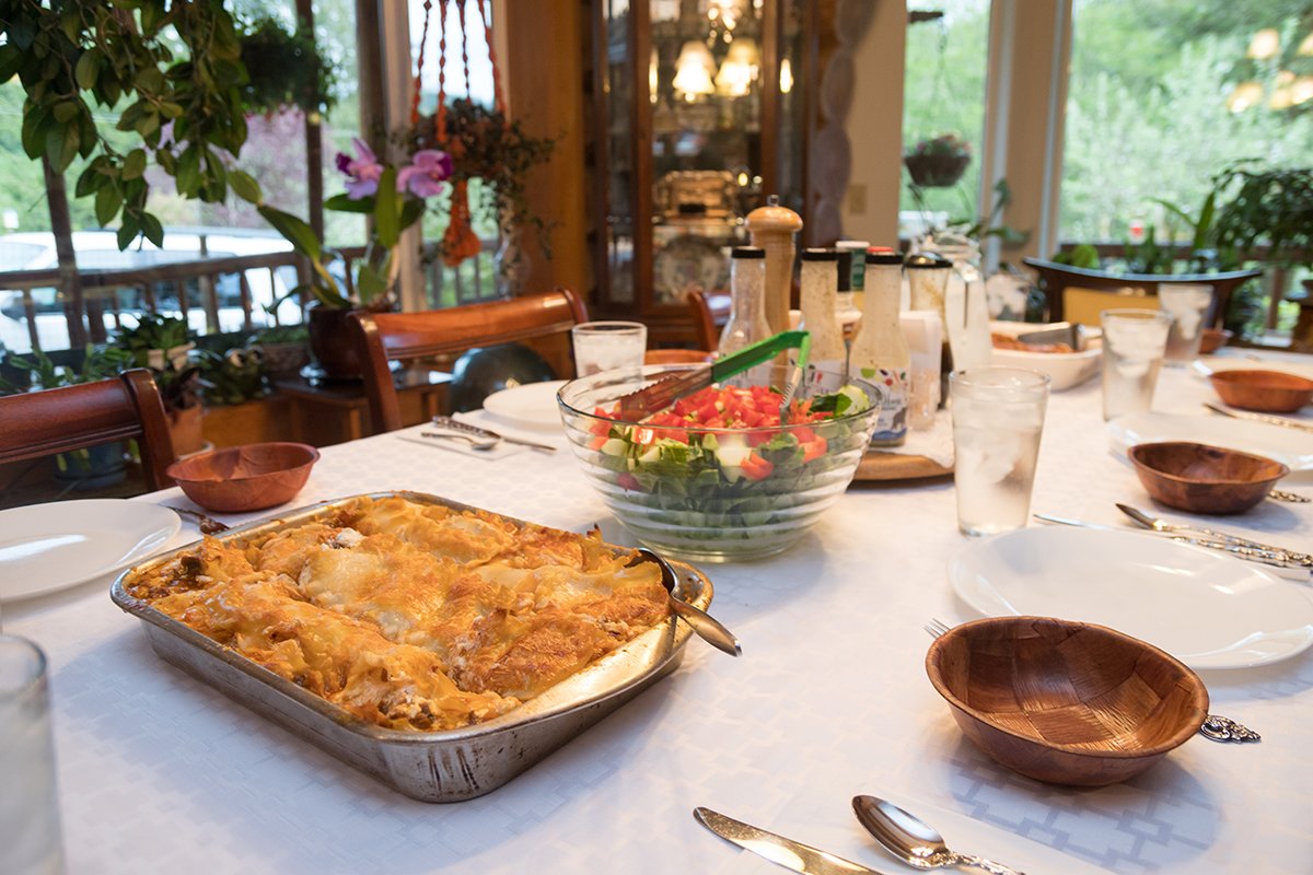 Dinner at the Ranch, Goslings on the Pond