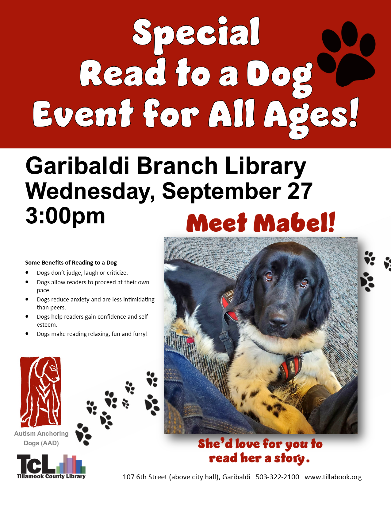 Read to a Dog flyer for 092723 MzLT9v.tmp