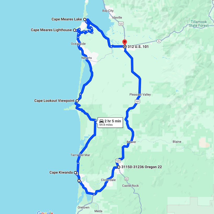 Three Capes Scenic Loop map