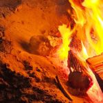 beach fire night banner