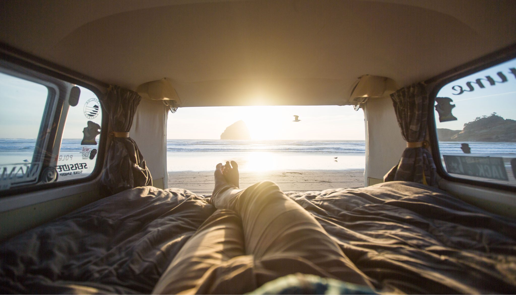 home banner van inside coast landscape