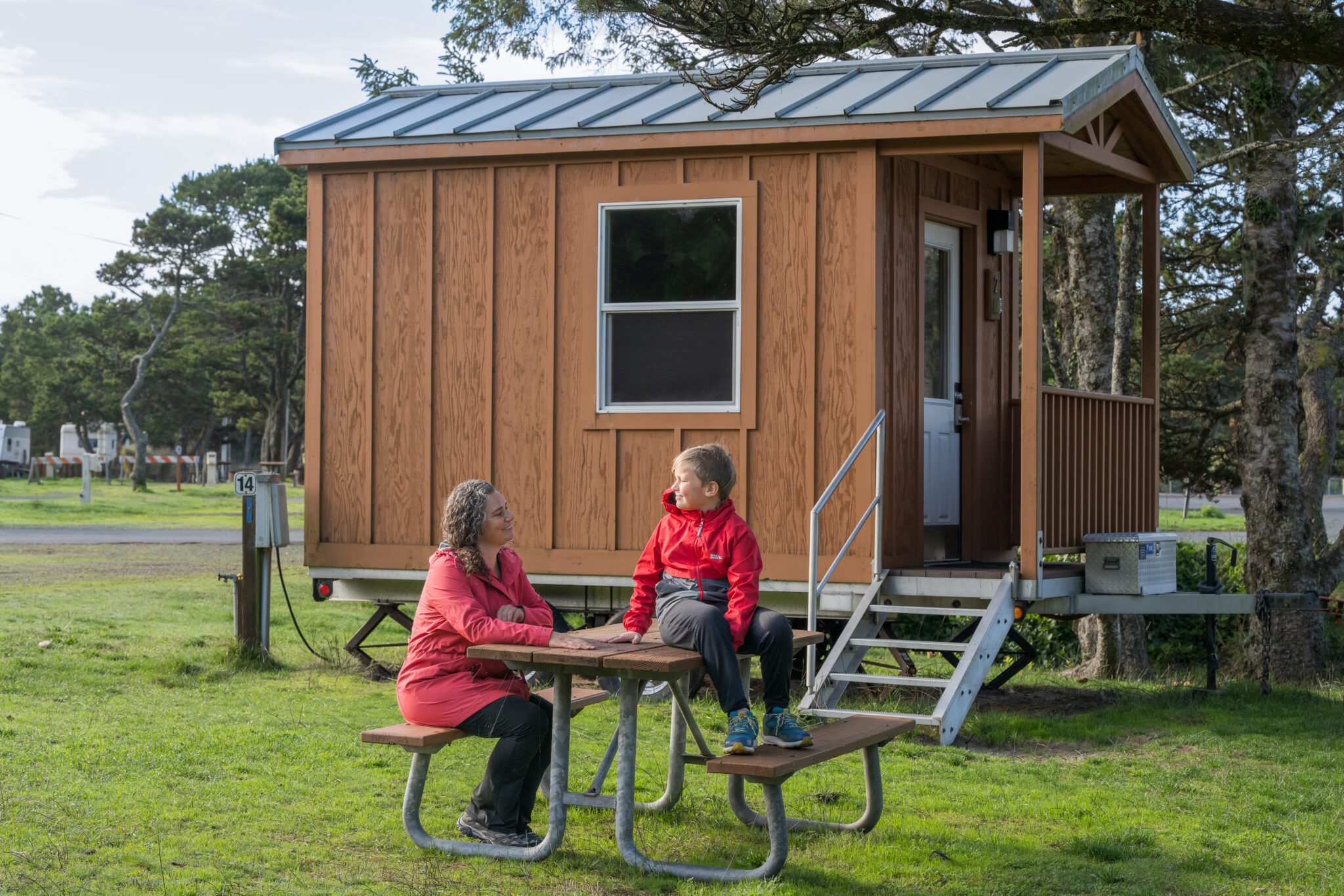 Barview Jetty02 Photo by Matt Swain woman child campground cabin picnic table