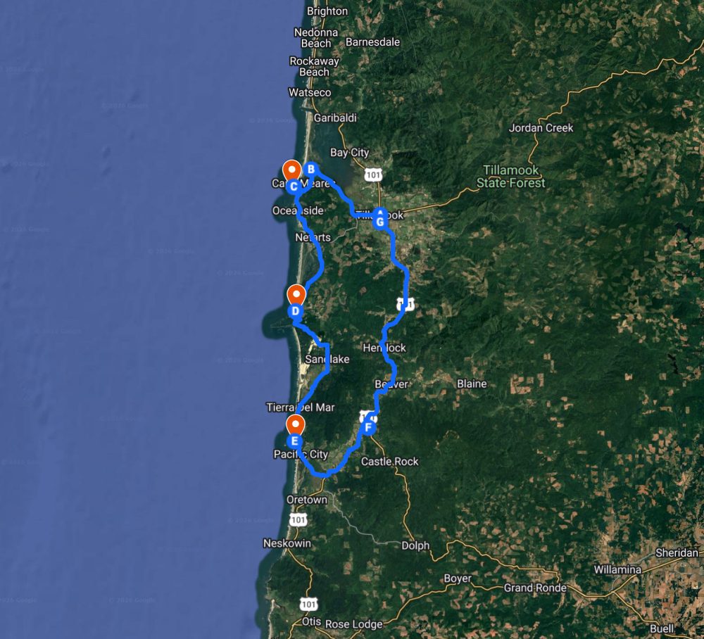 three capes scenic loop google map