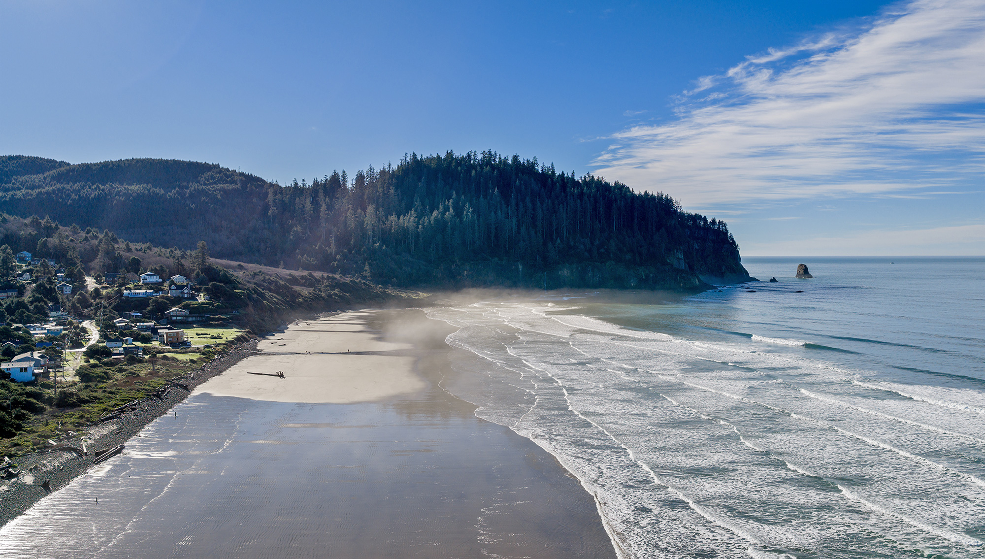 Cape Meares Beach ocean forest city by Matt Swain