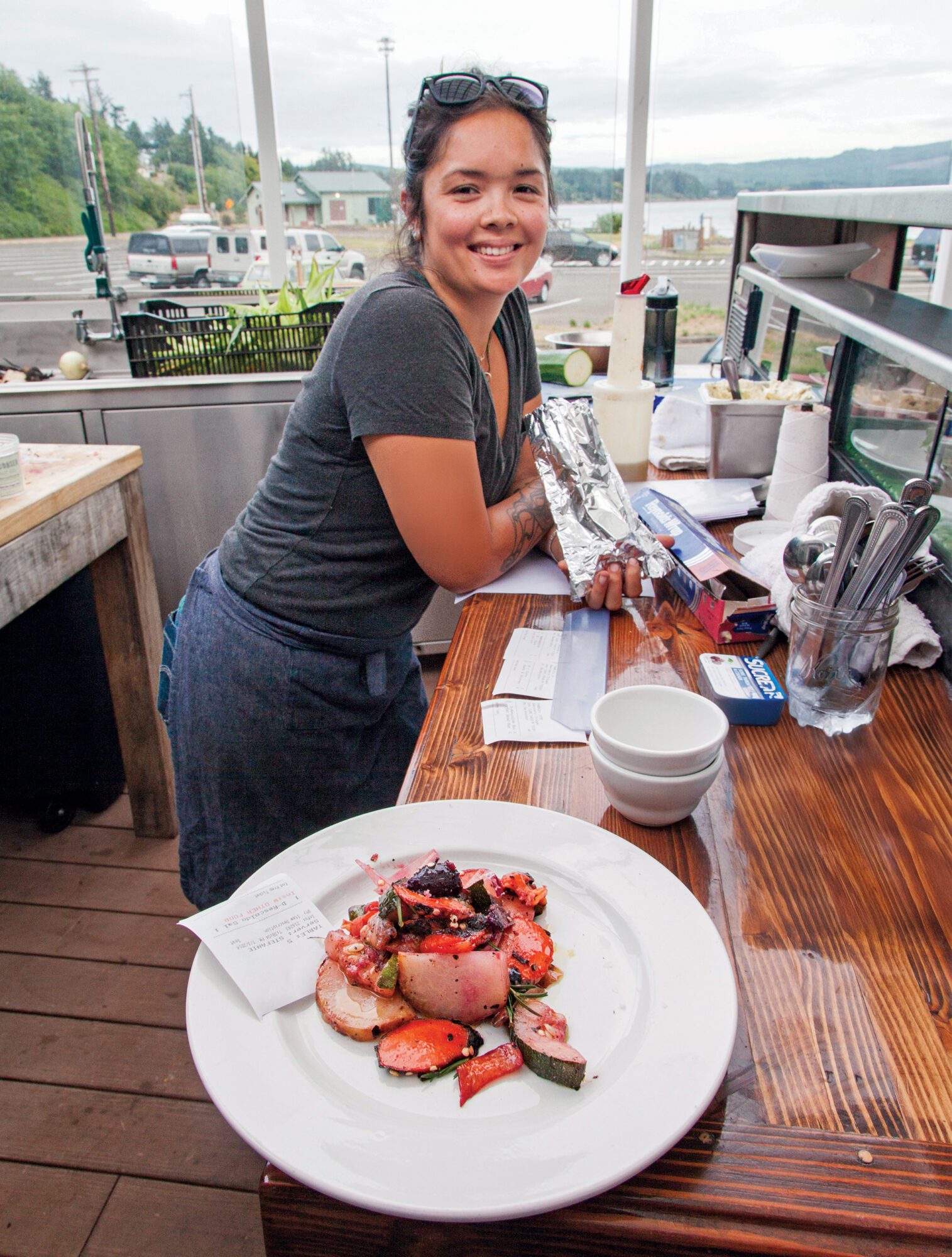 kitchen work counter meal plate