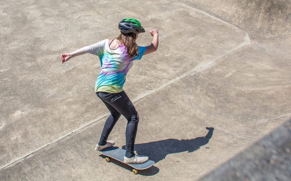 skater skate park concrete woman