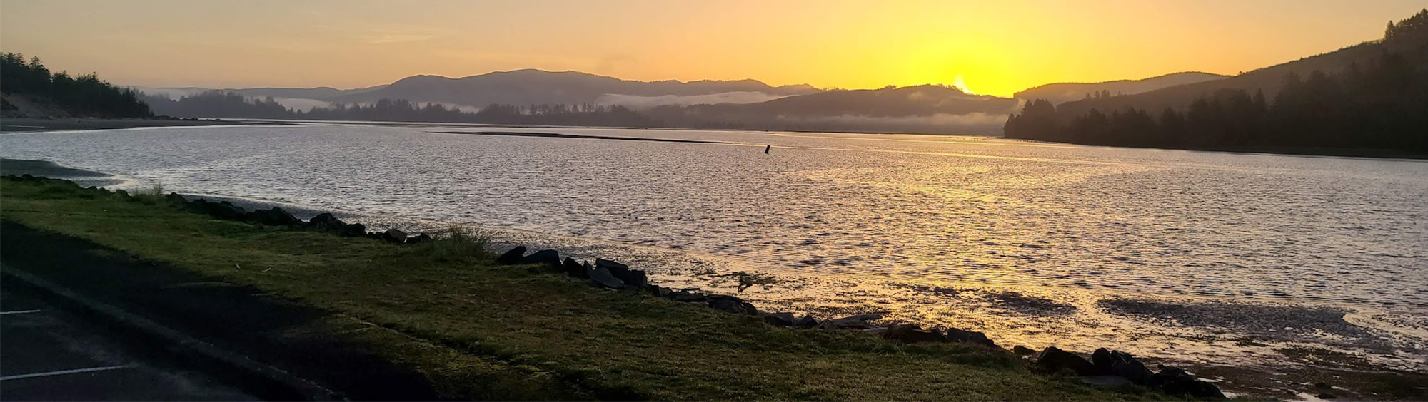 Nehalem Bay sunset parking lot landscape